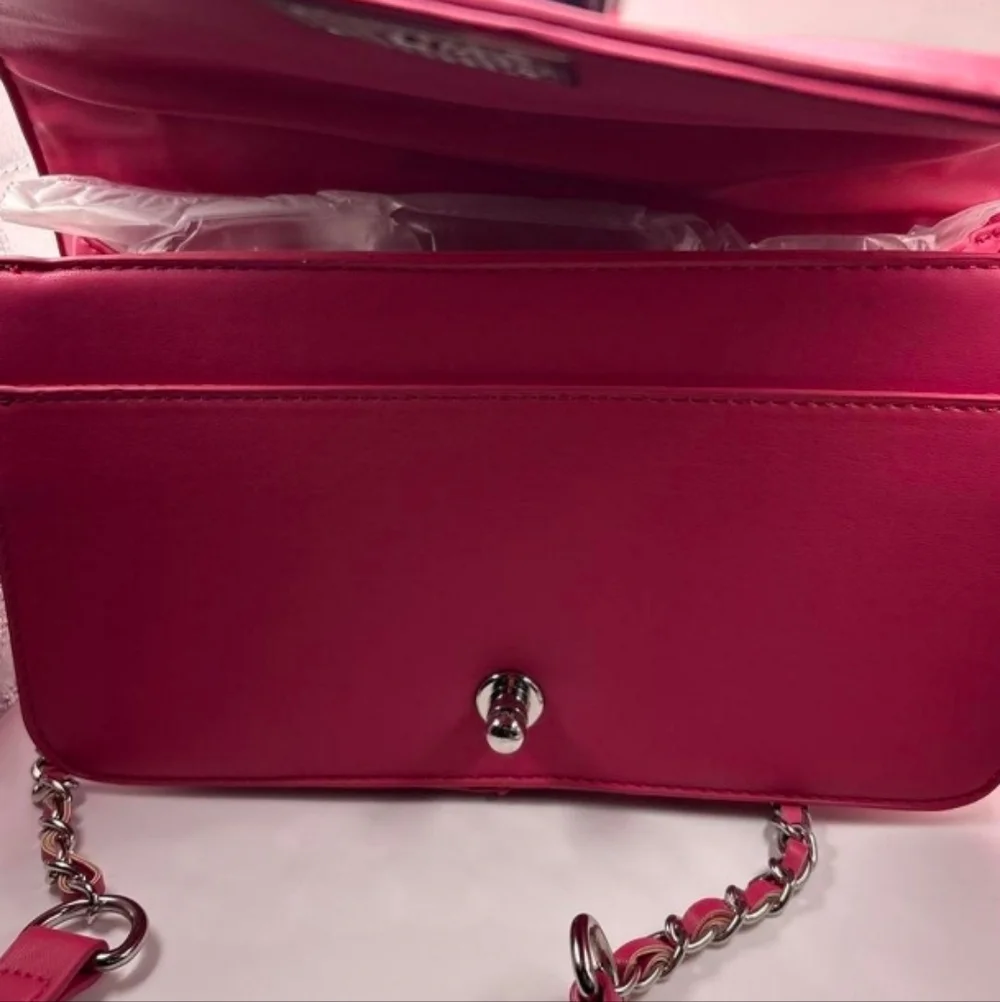 Badgley Mischka Pink Quilted Chain Shoulder Bag - Picture 3 of 6